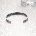 Polished stainless steel cuff bracelet with inspirational engraving for granddaughters - Granddaughter Inspirational Quote (B1005) / Silver