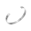 Silver stainless steel cuff bracelet with inspirational Father & daughter engraving - Cuff Style (B925) / Silver