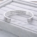 Bracciale argento lucido con incisione dell'amore tra nonna e nipote - Colore acciaio