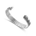 Bracelet jonc poli en acier inoxydable avec vagues et gravure pour des sœurs de cœur - Style Sœurs de Cœur / Argent