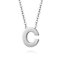Collana in acciaio inossidabile lucido con un ciondolo minimalista a forma di lettera C - Lettera Argento C