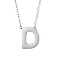 Collana in acciaio inossidabile lucido con un ciondolo a forma di lettera D maiuscola - Lettera Argento D