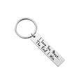 Polished stainless steel keychain engraved with 'I love You Most' on white background - I Love You Most Engraved Style (K149)