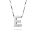 Poliertes Silber-Edelstahl-Halskette mit minimalistischem Buchstaben E Anhänger an einer O-Kette - Silber Buchstabe E