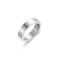 Polierter silberner Edelstahl-Bandring mit breitem flachem Design für Damen und Herren - US-Größe 7 / Glänzender Breiter Stil (R88) / Stahlfarben