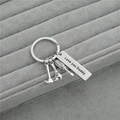 Zilveren sleutelhanger met 'Love you Daddy' gravering en miniatuur gereedschappen - Zilver (K161)
