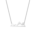 Collana con ciondolo a silhouette di montagna minimalista e catena in acciaio argento - Silhouette di Montagna a Barra (N667) / Color Acciaio Argento (N667)