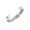 Brazalete de acero inoxidable plateado con mensaje grabado para nuera y motivos de corazones - Color acero