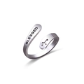 Minimalistischer Ring aus Edelstahl in Silber mit Kreuz und BLESSED Gravur - BLESSED Stil (R150)