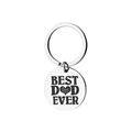 Portachiavi in acciaio inox con incisione Best Dad Ever per regalo festa del papà - Etichetta Rotonda (K210)
