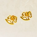 Chic 18K gold rocking horse earrings for women on a minimalist display card - 18K Gold