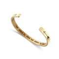 Gold plated stainless steel open bangle with Not sisters by blood inspirational engraving - Not Sisters(B948) / Gold