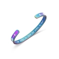 Rainbow plated stainless steel cuff bracelet with 'Not sisters by blood' engraving - Not Sisters(B948) / Colorful
