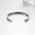Minimalist rose gold stainless steel open bangle with engraved crown and arrow design - Daughter Inspirational Quote (B1004) / Rose Gold