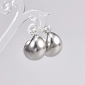 Polished silver teardrop earrings in a chunky minimalist design for a modern look - Silver