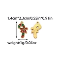 Detail view of red and green candy cane charm with bow for Christmas DIY crafts - Candy Cane Style (TP2092-02)