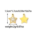 18K gold plated star pendant with clear rhinestones for DIY jewelry making 1.5cm - Gold Star Rhinestone Pendant