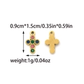 Gold-plated stainless steel cross pendant with colorful zircon stones on white background - Zirconia Cross Style (TZ-TP1943-02)