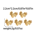 Set of five gold stainless steel bow pendants with radial texture for DIY jewelry making - Bowknot Style (TZ-TP0558-02)
