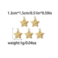 Colgantes de estrella en acero inoxidable dorado de 1,3x1,5cm para creación de joyas DIY - Patrón de Estrella Apilada Dorada Pequeña (TZ-TP0715-02)