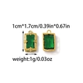 Retro style 18K gold emerald geometric pendants with cubic zirconia for DIY jewelry - Emerald Rectangle Zircon Style (TZ-TP1721-02)