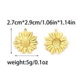 18K vergulde roestvrijstalen zonnebloem hanger met details van voor- en achterkant - Zonnebloem Stijl (TP1248-02)