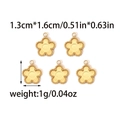 Five-piece set of golden flower charms for jewelry DIY, featuring beaded edges and dimensions - Flower Style (TZ-TP0884-02)