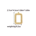Minimalist gold hollow rectangular chain link pendant for DIY jewelry and keychains - Rectangular Cuban Link Pattern Hollow Pendant (TZ-TP1673-02)
