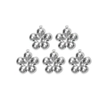 Set van vijf gepolijste 304 roestvrijstalen bloemenhangers met bovenste ophanglussen - Ronde Bloemstijl (TP0721-01) / 5 Stuks/Verpakking / Zilver