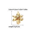 Unique gold flower pendant with colorful beads and stainless steel petals, 3.6x4.3cm size - Colorful Bead Flower Pendant (TZ-TP0141-02)