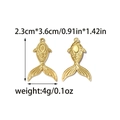 Golden stainless steel fish tail charms with detailed scales for DIY jewelry making - Large (2.3cmx3.6cm) / Gold Large Style (TP2220-02)
