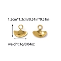 18K gold plated stainless steel ginkgo leaf pendants for DIY jewelry making - Gold Fan Shape Style (TZ-TP1325-02)