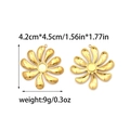 Close-up of golden acrylic flower pendants with measurements 4.2cm by 4.5cm - Gold Sunflower Pendant (TZ-TP1696-02)
