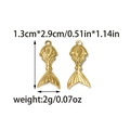 Macro view of gold mermaid tail pendant with 1.3cm x 2.9cm size and 2g weight details - Small (1.3cmx2.9cm) / Gold Small Style (TP2219-02)