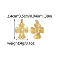 Colgante de cruz bizantina dorada con perla y dimensiones de 2,4cm por 3,5cm dadas - Estilo de Cruz de Perlas Estilo Bizantino (TP2352-02)