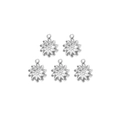 Set of 5 silver stainless steel sunburst flower pendants for DIY jewelry making - Silver Sunflower Pendant (TZ-TP0814-01)
