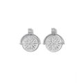 Colgante brújula de lujo francés en acero inoxidable chapado en oro 18K para collares DIY - Estilo Sol Brújula Vintage Plateado (TZ-TP2345-01)