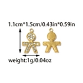 Detail of 18K gold plated cartoon charms with dimensions 1.1x1.5cm and sparkling crystals - Gold Rhinestone Person Style (TZ-TP2216-02)