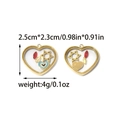 Vintage heart locket pendant with 18K gold plating and internal decorative charms - Heart Shape with Star and Gems (tp2312-02)