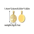 Colgante de cruz vintage de acero inoxidable con perlas y medidas de 1,4x2,6 cm - Estilo Dorado de Cruz de Perla Ovalada (TP2356-02)