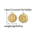 Dettaglio dei ciondoli girasole con dimensioni 1,8cm x 2,1cm e informazioni sul peso - Forma di Girasole (TZ-TP2198-02) / Oro