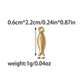 Golden fish pendant in stainless steel with scale texture, dimensions 0.6cm by 2.2cm - Gold Fish Style (TP2202-02)