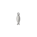 Vintage silver fish pendant charm in stainless steel with detailed scale texture - Silver Fish Style (TP2202-01)