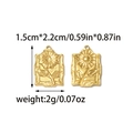 Pendentif tournesol rectangulaire en acier doré de dimensions 1,5 cm x 2,2 cm - Style Tournesol Rectangulaire Doré (TP2192-02)