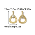 Goldener Tropfenanhänger mit Zirkonia-Steinen und hohler Rückseite aus Metall - Ovaler Strass-Tropfen-Stil (TZ-TP2335-02)