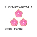 Pink enamel flower pendant charms in gold finish for DIY jewelry making 1.1x1.3cm - Pink Enamel Flower (TZ-TP0688-02)