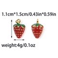 Rode aardbei hanger van emaille met gouden ring voor doe-het-zelf sieraden maken - Grote Aardbeien Stijl (TZ-TP0981-02-S)