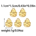Golden Maneki-Neko lucky cat metal pendants with 福 character in white background - Fu Character Fortune Cat Style (TZ-TP0919-02)