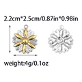 Edelstahl-Gänseblümchen-Anhänger in Gold und Silber, Vorder- und Rückseite mit Maßen - Gänseblümchen Sonnenblumenform (TZ-TP1068-02)