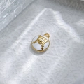 Baseball charm pendant with white enamel finish and gold numeral 8 for jewelry making - White Baseball Style (TZ-TP0992-02-white)